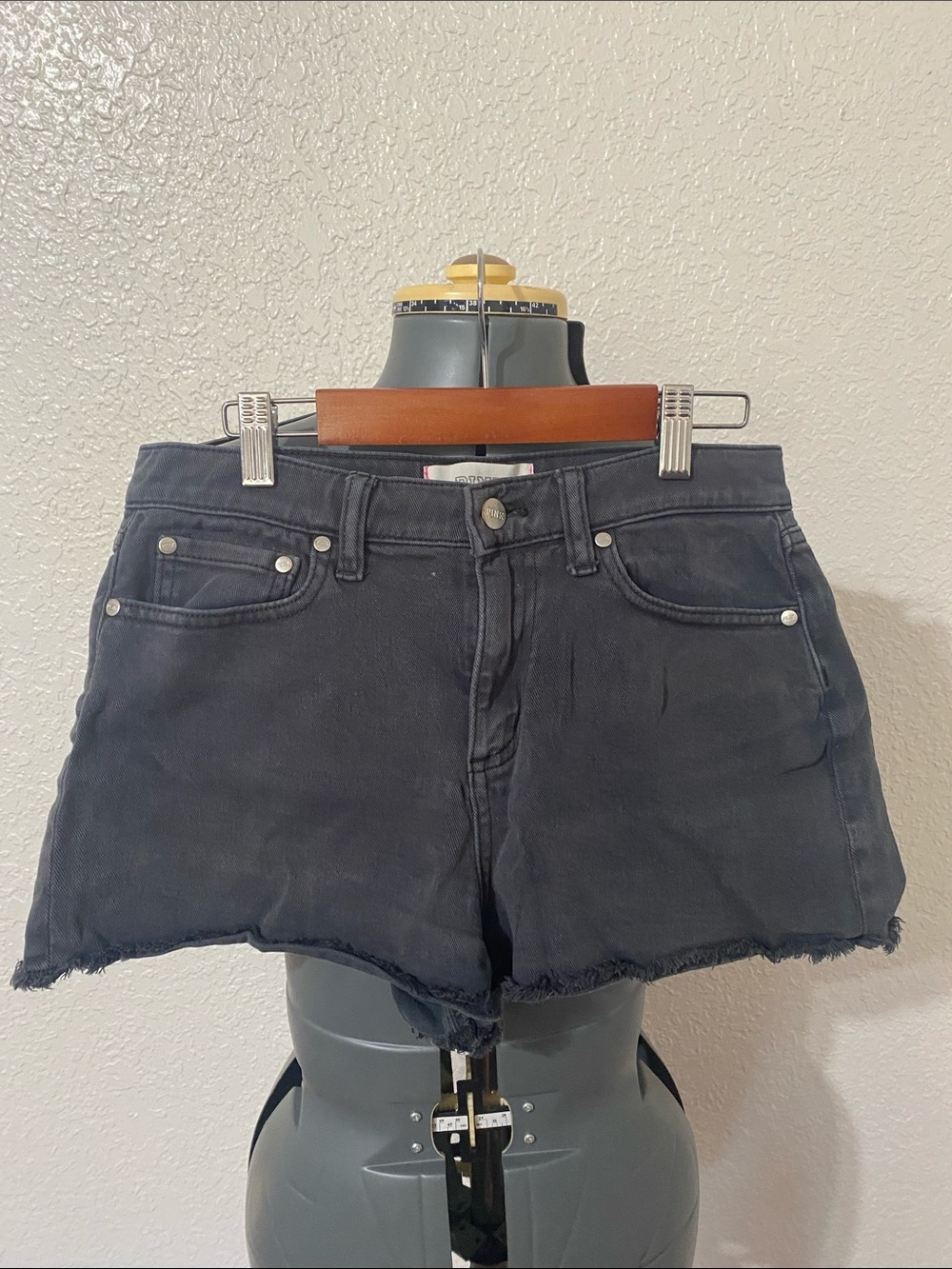 PINK Victoria's Secret Black High-Rise Denim Cutoff Shorts